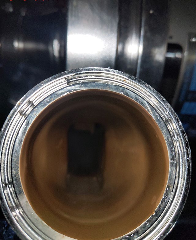Purified-water pump outlet before cleaning