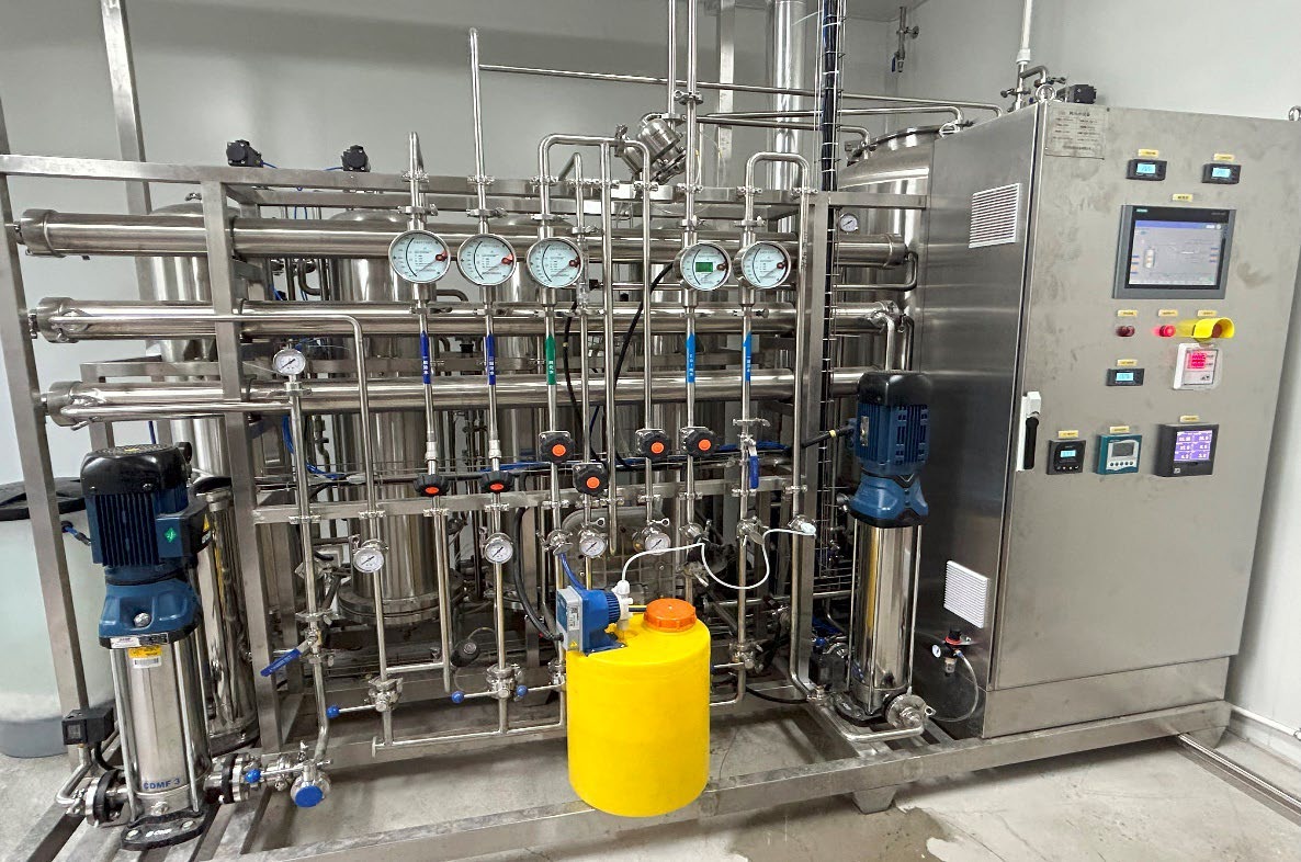 Purified water equipment installed at a customer site